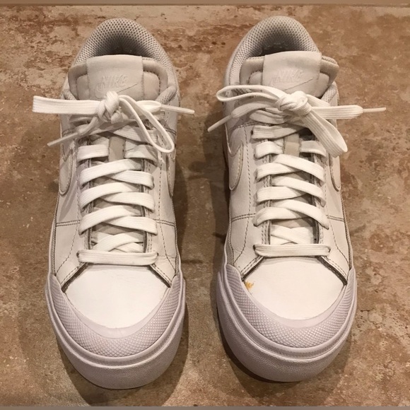 *NIKE* Court Legacy Lift Women's Triple White Platform Sneakers (Size 6.5) - Picture 3 of 16